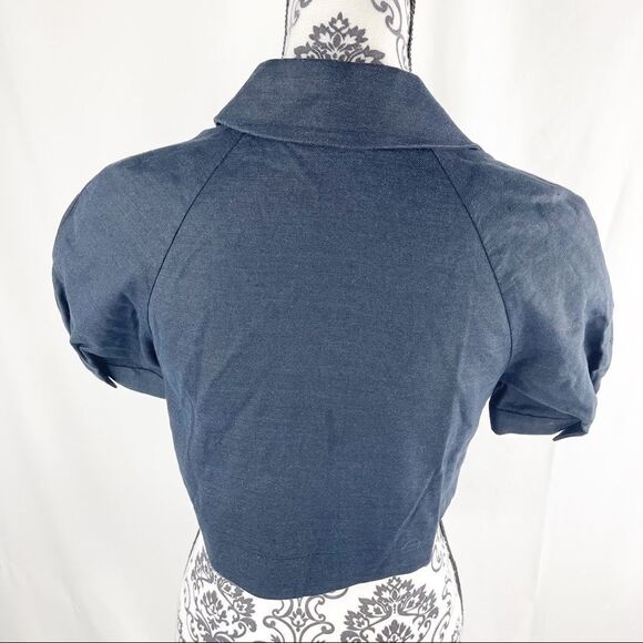 Theory Claude Cropped Linen Silk Jacket - Picture 6 of 9